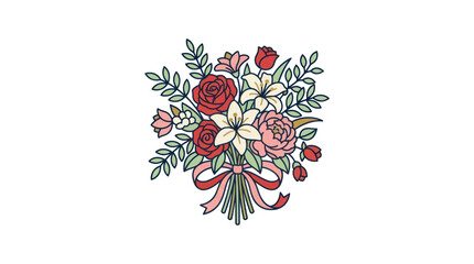 Colorful Bouquet of Roses and Flowers. © Sari