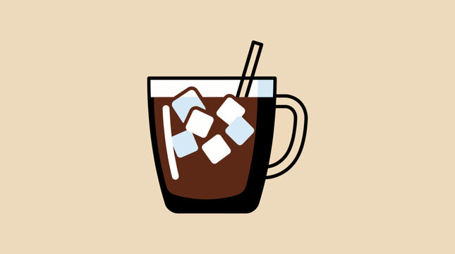 Americano Coffee in Wide Glass With Ice Variation