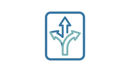 Blue and green directional sign symbol. © Ahmad