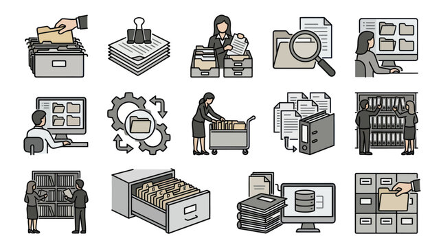 Business people working with documents.