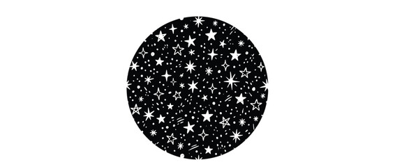 Sparkling Starry Night Circle Pattern - Cosmic Festive Background © jono