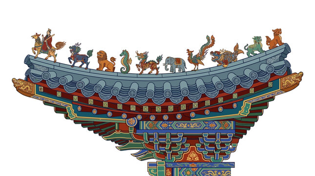 Colorful Horse Boat Decoration.