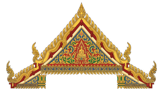 Thai Temple Roof Ornate Gable.