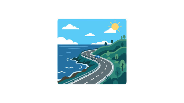 Asphalt Highway Road with White Markings.