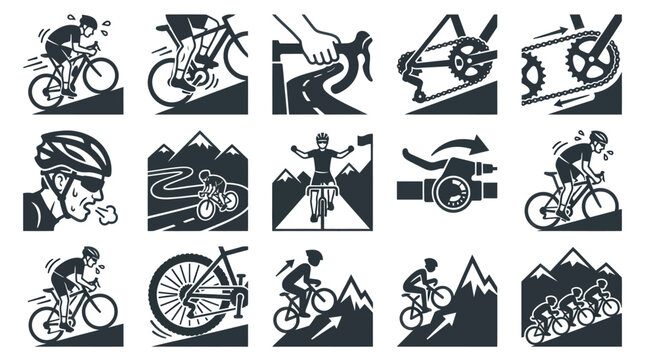 Cyclist Riding Mountain Bike Downhill Fast.