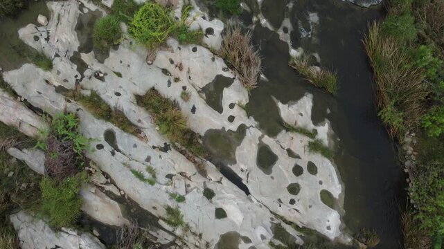 Cinematic footage captured from an aerial view of an Indian village, India.