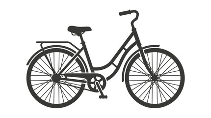 Fototapeta premium Black bicycle with two wheels.