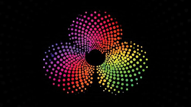 Vibrant rainbow-colored dot pattern design.
