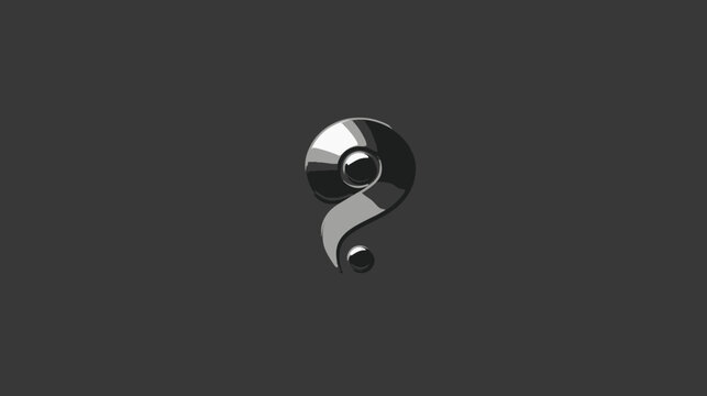 Metallic 3D question mark with integrated eye icon.
