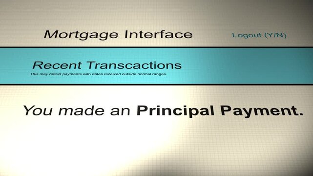 A Generic Principal Payment in Mortgage Database