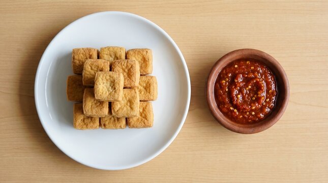 Fried tofu with sambal
