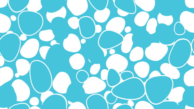 Abstract Seamless Pattern with Organic Blue and White Shapes - Modern Background Design. Abstack vektor EPS illustration.
