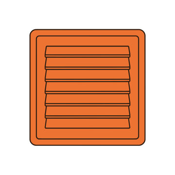 Orange Ventilation Grille Vector Illustration