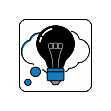 Light bulb with thought bubble icon