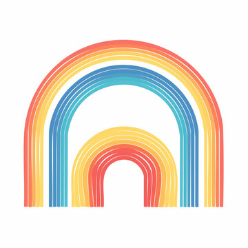 Retro Rainbow Graphic with Warm and Cool Colors