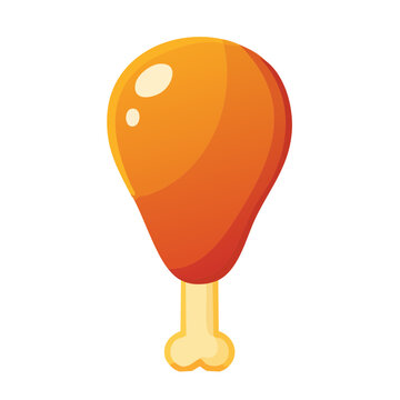 Cartoon orange ice cream cone isolated