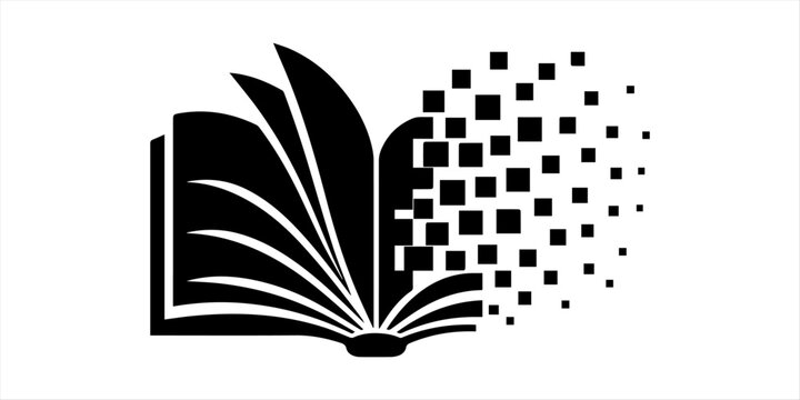 Open Book with Digital Pixel Transformation, Education and Technology Concept Vector Design
Creative Open Book Logo with Pixel Effect, Knowledge, Learning and Digital Education Symbol
Modern Book and 