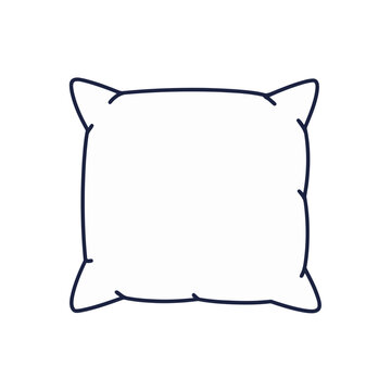 Square throw pillow line art vector
