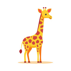Obraz premium Flat illustration of a cartoon giraffe