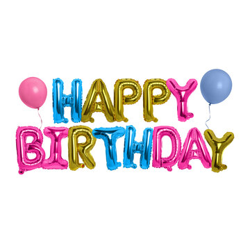Colorful Happy Birthday Balloon on Transparent Background png