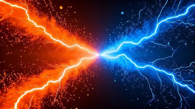 Electricity lightning bolts