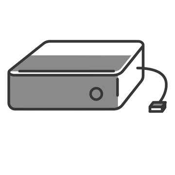 External Hard Drive Flat Vector Icon