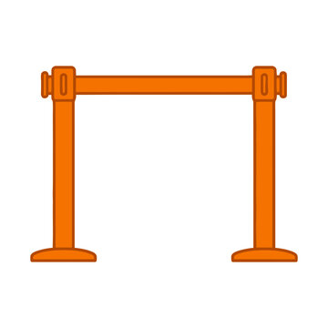 Orange retractable belt stanchion barrier vector