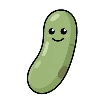 Smiling Cucumber Cartoon Vector