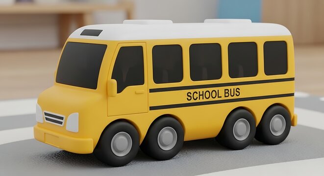 Bright yellow school bus parked on city street.
