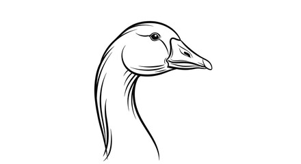 Obraz premium Elegant white crane bird in flight silhouette.