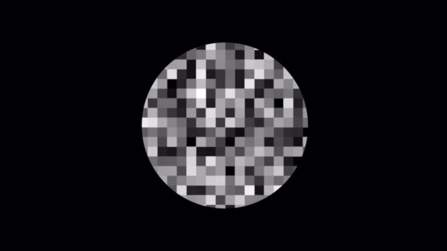 Pixel Censored Mosaic Circle Overlay Animation With Alpha Channel