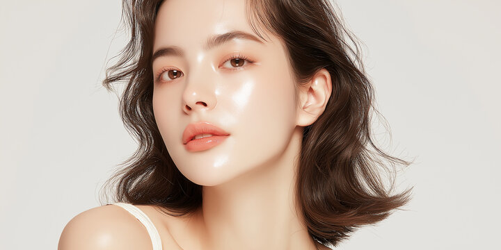 美容, 女性, スキンケア, 化粧品, ビューティー, 若い女性, 美肌, 日本人, アジア人, フェイシャル, メイク, 美容液, 保湿, クリーム, エイジングケア, 美容医療, エステ, 美容クリニック, 肌ケア, ナチュラルメイク, 透明感, ツヤ肌, モデル, 笑顔, ポートレート, クローズアップ, リラックス, 癒し, 健康的, 美白, コラーゲン, ヒアルロン酸, アンチエイジング