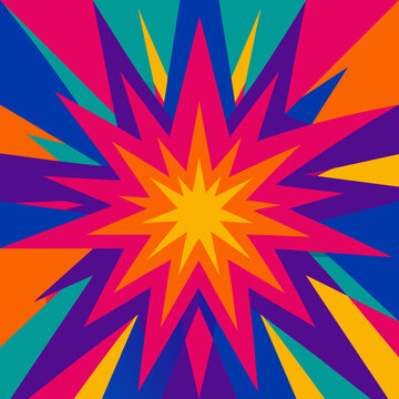 Star explosion colorful burst icon