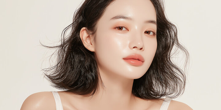 美容, 女性, スキンケア, 化粧品, ビューティー, 若い女性, 美肌, 日本人, アジア人, フェイシャル, メイク, 美容液, 保湿, クリーム, エイジングケア, 美容医療, エステ, 美容クリニック, 肌ケア, ナチュラルメイク, 透明感, ツヤ肌, モデル, 笑顔, ポートレート, クローズアップ, リラックス, 癒し, 健康的, 美白, コラーゲン, ヒアルロン酸, アンチエイジング