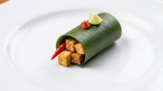 Tofu tempeh sushi roll presentation