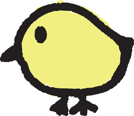可愛い手書きのひよこのイラスト © foolchico