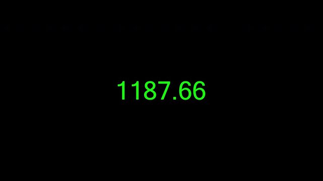 A black background features the bright green number around "1200" centered randomly.