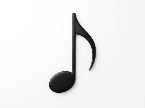 A black eighth note symbol isolated on a white background. This symbol represents a musical note, a fundamental element in music notation