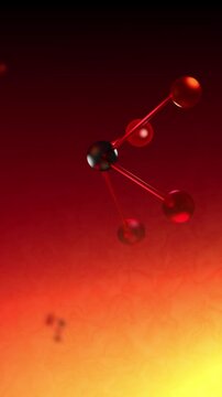 Lead II Oxide Molecules Floating in Cinematic Environment - Vertical