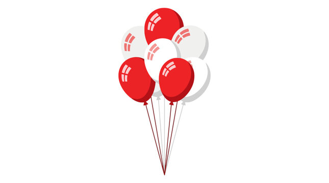 Bunch of red and white balloons vector illustration isolated on white background 2. EPS Editable. Vector Illustrations.