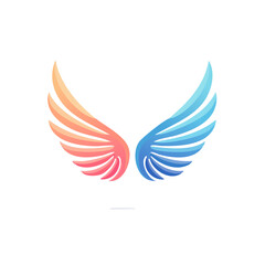 Fototapeta premium Colorful Angel Wings Vector Illustration