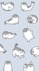 Fototapeta premium Seals in various playful poses.
