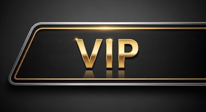 VIP access luxury gold label sign.