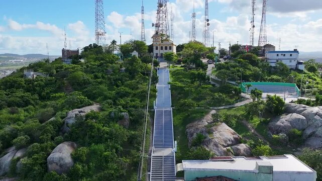 Bom Jesus Hill In Caruaru Pernambuco Brazil. Bustling Downtown Cityscape With Modern Buildings. Business Sky Downtown Cityscape. Business Downtown Panoramic. Caruaru Pernambuco.