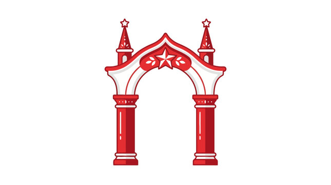 Russian style architectural arch vector illustration isolated on white. EPS Editable. Vector Illustrations.