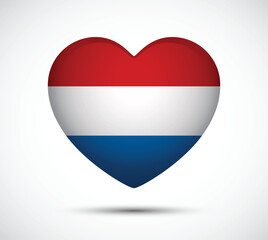 Fototapeta premium Heart Shape Design Featuring Flag Colors of Luxembourg in Bright Hues