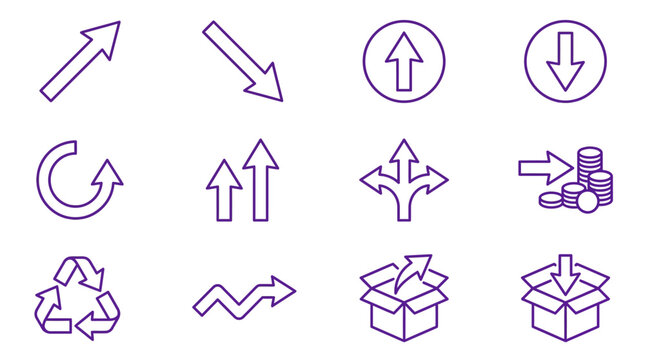 Directional navigation arrow set for interface design.