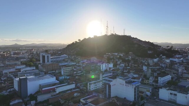 Sunset Bom Jesus Hill In Caruaru Pernambuco Brazil. Modern City Center With Skyscrapers Reflecting The Urban Life. Building Industrial Skyline Skyscrapers Awesome. Industrial Cityscape Skyscrapers.