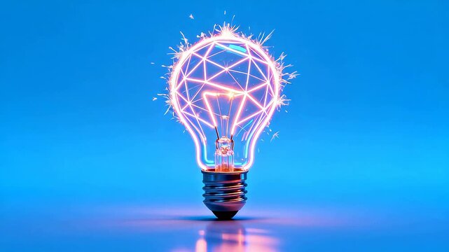 Light bulb with glowing filament