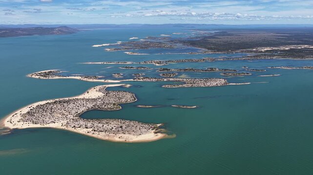 Velho Chico Dunes In Casa Nova Bahia Brazil. Beautiful Lagoons That Form In The Sand Dunes After The Rainy Season. Travel Flyover Wilderness Jungle. Exterior Wilderness Inundation. Casa Nova Bahia.
